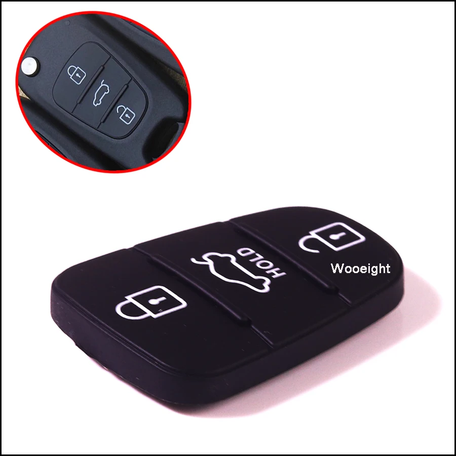Wooeight 2Pcs Remote Key Fob Case 3 Button Silicone Key Pad For or Hyundai I30 IX35 Kia Seed SeedPro Picanto Sportage Flip Key (7)