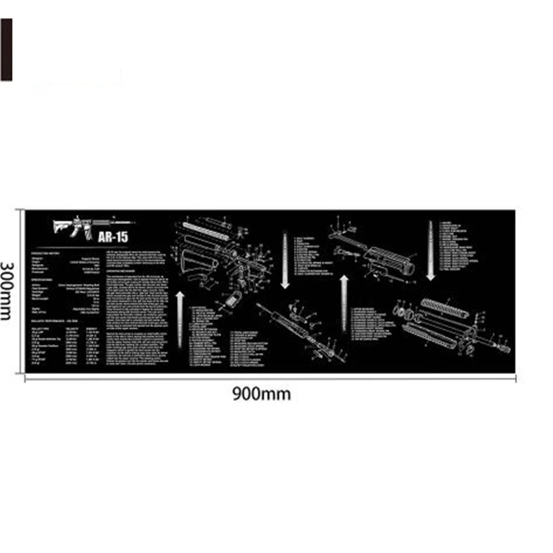 AR15 AK47 пистолет резиновые перчатки для уборки коврик с Запчасти схема и инструкции оружейников коврик для верстака Мышь коврик для Glock SIG P226 P229