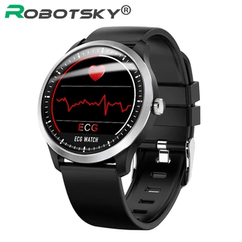 

N58 ECG Smart Watch support Electrocardiogram Measurement 3D UI Multisport Fitness Tracker Smartwatch free black Silican Strap