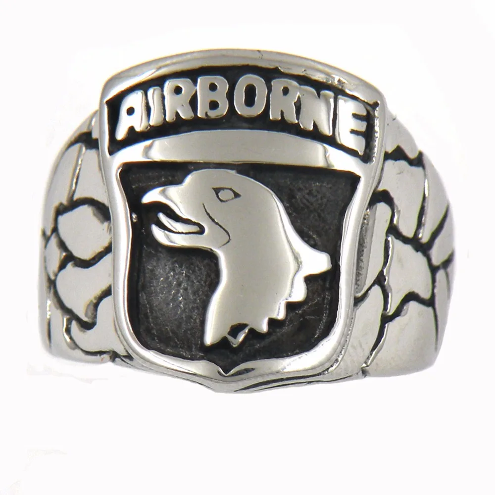 Fanssteel нержавеющая сталь ювелирные изделия кричащие Eagles AIRBONE кольцо FSR11W76 |