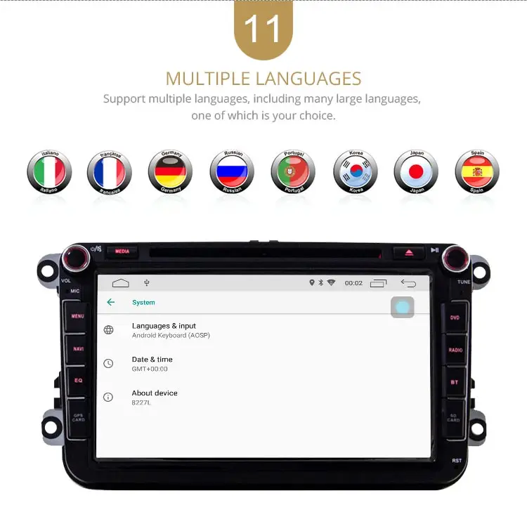 Sale LJDA 2 Din Android 9.0 Car DVD player For Volkswagen Skoda Passat B6/B7/CC Polo Golf Sharan Caddy Bora Car GPS Radio Multimedia 13
