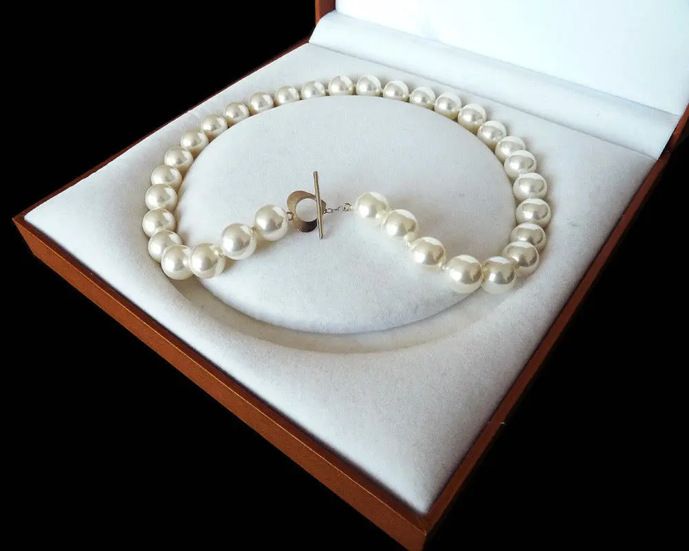 

Miss charm Jew.790 Hot selling natural AAA+ 12mm rainbow white color shell pearl fashion necklace