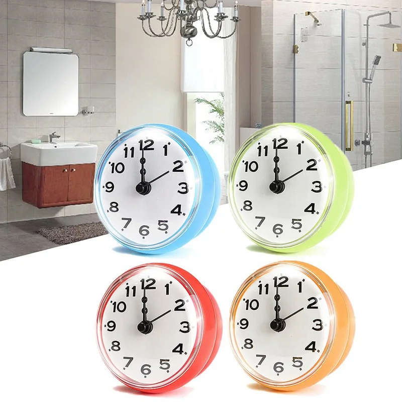 Новинка! Ванная комната Кухня водостойкий душ Настенные Мини часы присоске батарея работает гостиная современный модный дизайн