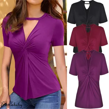 

Plus Size 2019 Women Blouses And Tops Ladies V-Neck Shirts Short Sleeve Shirt Tops kimono blouses woman 2019 blusa mujer