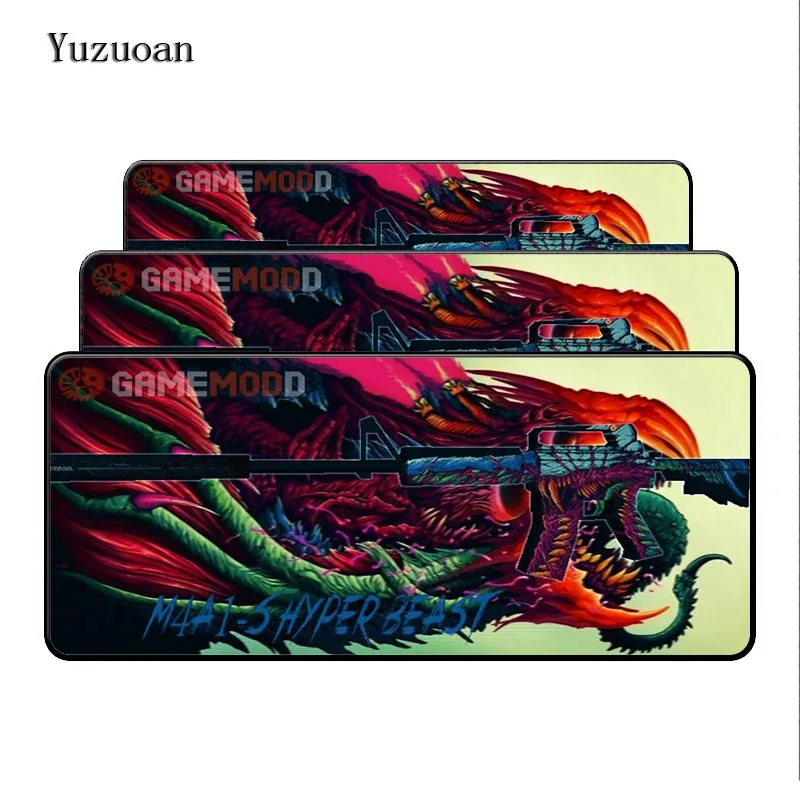 Коврик для мыши Yuzuoan Great CS IR Gaming Overlock Edge отличный коврик M4A1 CSGO игровой CS: gun skins muismat |