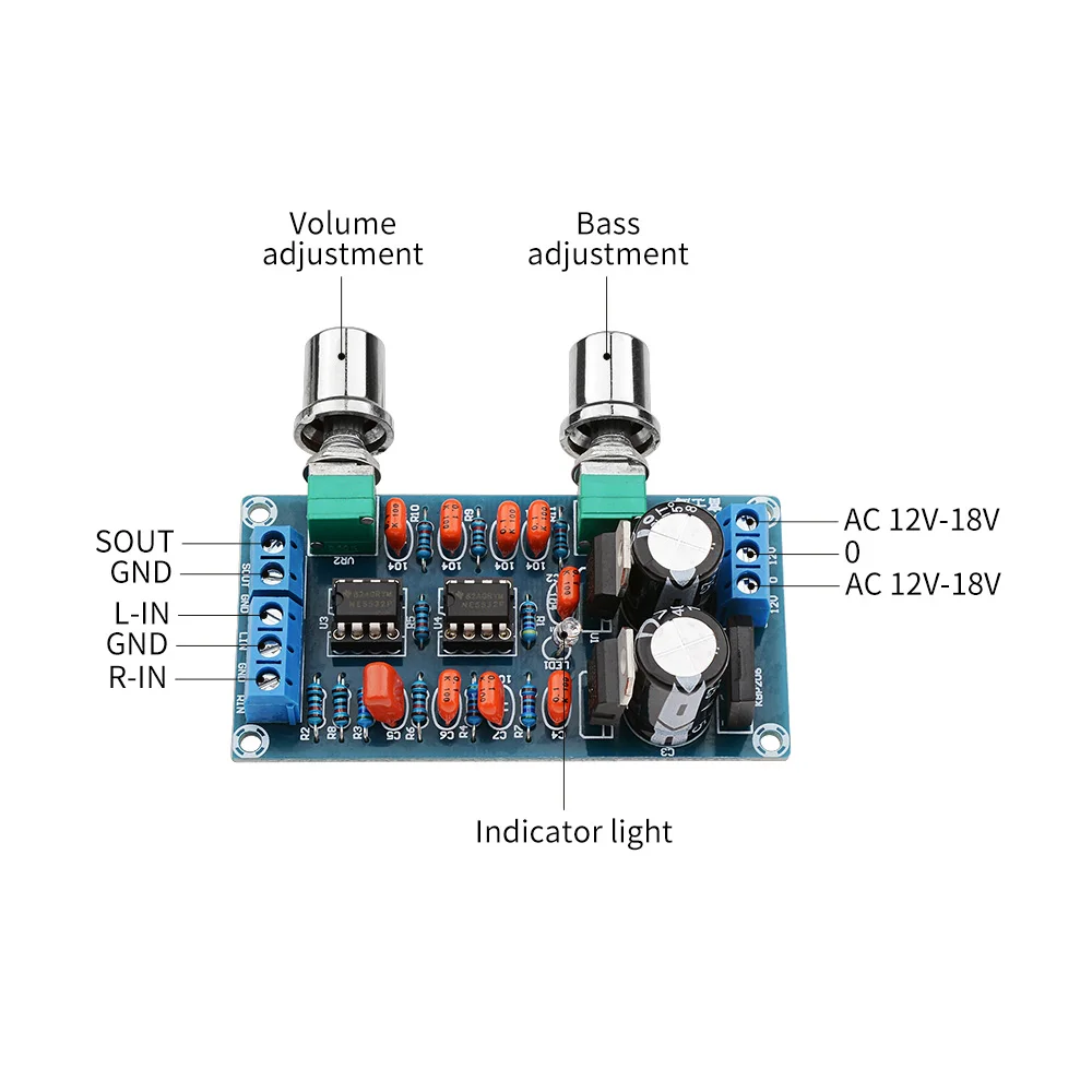 AIYIMA усилитель предусилителя низкочастотный фильтр доска Hifi сабвуфер предусилитель низкочастотный фильтр доска с регулировкой громкости басов