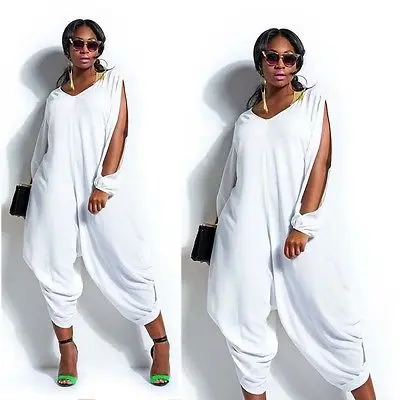 Women Hot Long Sleeve Chiffon Romper Baggy Harem Jumpsuit Plus Size ...