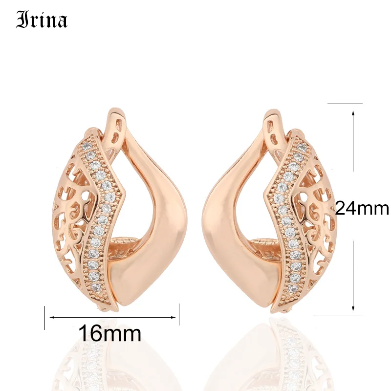 Серьги капли Irina 585 покрытые розовым золотом Элегантные Очаровательные стильные