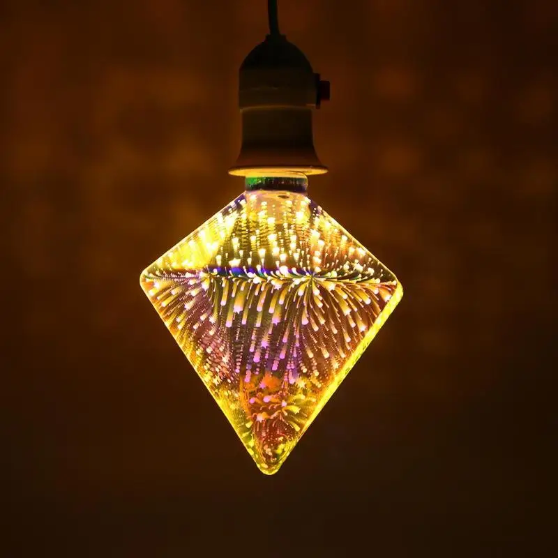 

E27 Led Bulb AC 85-265V 2700K 3D Fireworks Decorative LED Light Bulb Heart-shaped Holiday Christmas Party Lamp