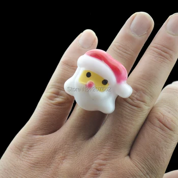 

36pcs/lot Led Rubber Rings LED Flashing Santa Claus Rings Finger Ring Light For Christmas Party Favors