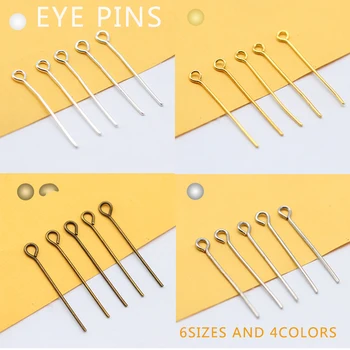 

16mm 18mm 20mm 24mm 26mm 35mm Needles Eye Head Pins eyepins findings gold silver bronze plated Metal Jewellery craft beads