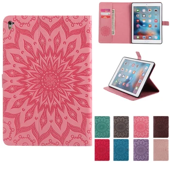 

For iPad Pro 9.7 2016 Case Premium 3D Emboss Sunflower Folio PU Leather Kickstand Smart Cover Case for iPad Pro 9.7 inch Tablet