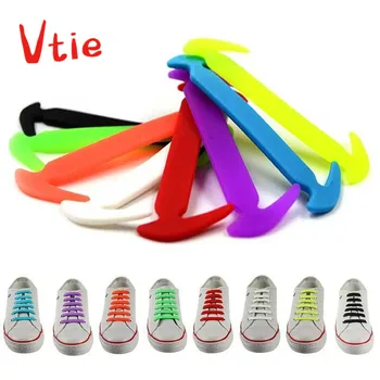 

Lazy shoelace No Tie Shoelaces Elastic Silicone Shoe Lace All Sneakers Fit Strap 12Pc Set DHL