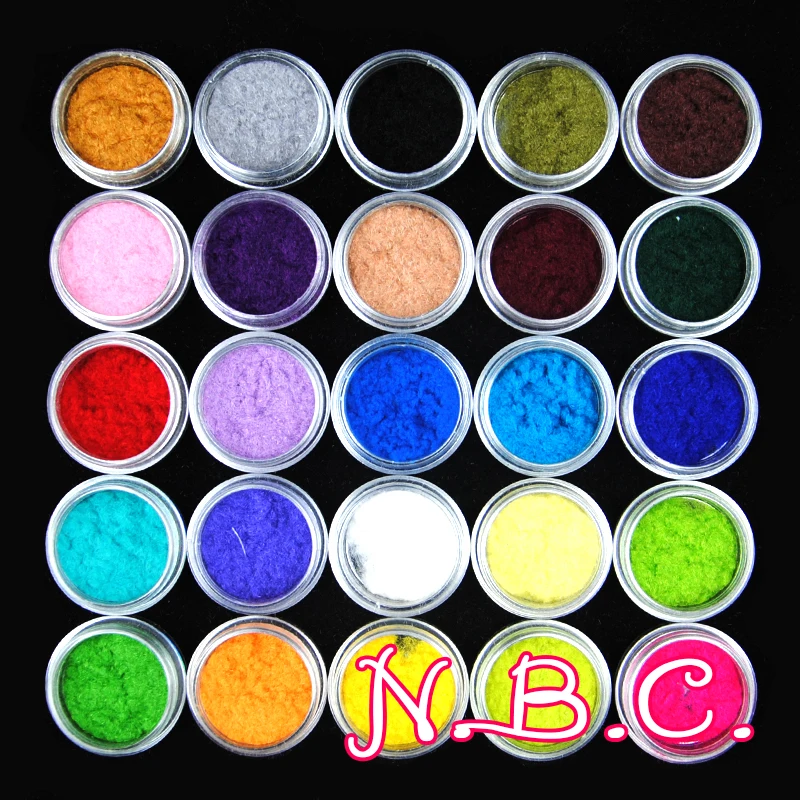 

Hot 25 Colors Velvet Flocking Dust Powder Set Decoration Polish Nail Art Tip Design Cheap Nail Polish esmalte Manicure set