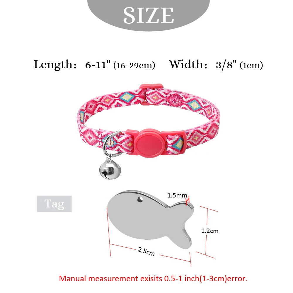 Quick Release Kitten Cat Collar Personalized Pet Puppy Cat Collars With Bell Cat Tag Collar Safety Adjustable For Small Dog Cats Quick Release Kitten Cat Collar Personalized Pet Puppy Cat Collars With Bell Cat Tag Collar Safety Adjustable For Small Dog Cats