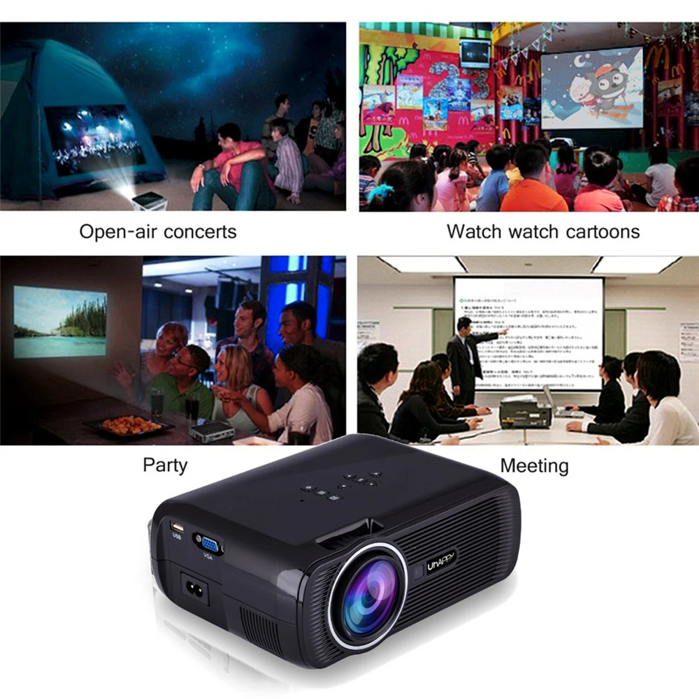 7000LM 1080P Portable LED 3D Projector Multimedia Home Office Theater Cinema USB HD 7000LM 1080P Portable LED 3D Projector Multimedia Home Office Theater Cinema USB HD