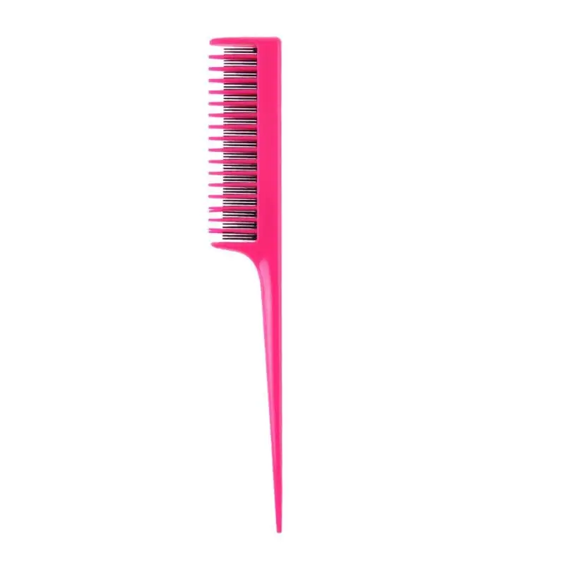 

1 pcs Pro Tip Tail Comb for Salon Barber Section Hair Brush Hairdressing Tool Double-layer Fine Teeth Pink Comb Hair Wide Teeth