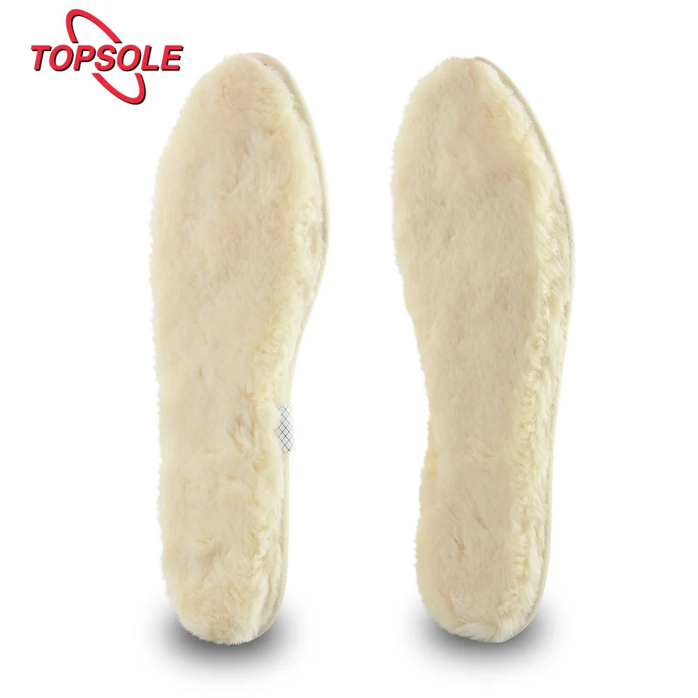 Зимние теплые стельки TOPSOLE с подогревом для обуви мягкие толстые шерстяные