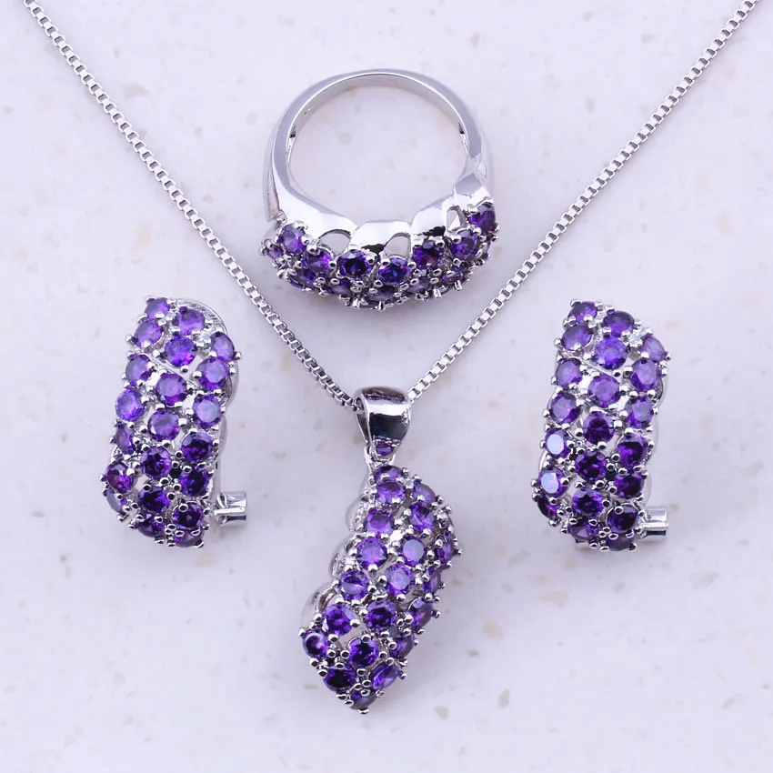purple wedding jewelry sets