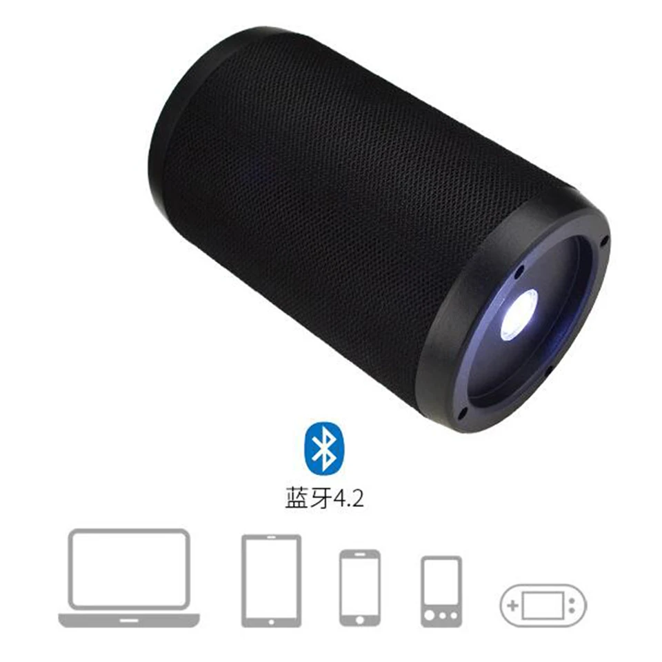 

Wireless Mini Bluetooth Speaker Portable LED Flashlight Subwoofer Bluetooth Hifi Sound System Music Surround Handsfree Speaker