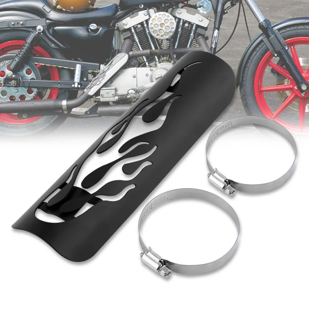 Motorcycle Heat Shield Silver Universal Motorcycle Flame Exhaust Pipe Heat Insulation shield Muffler Cover Guard 