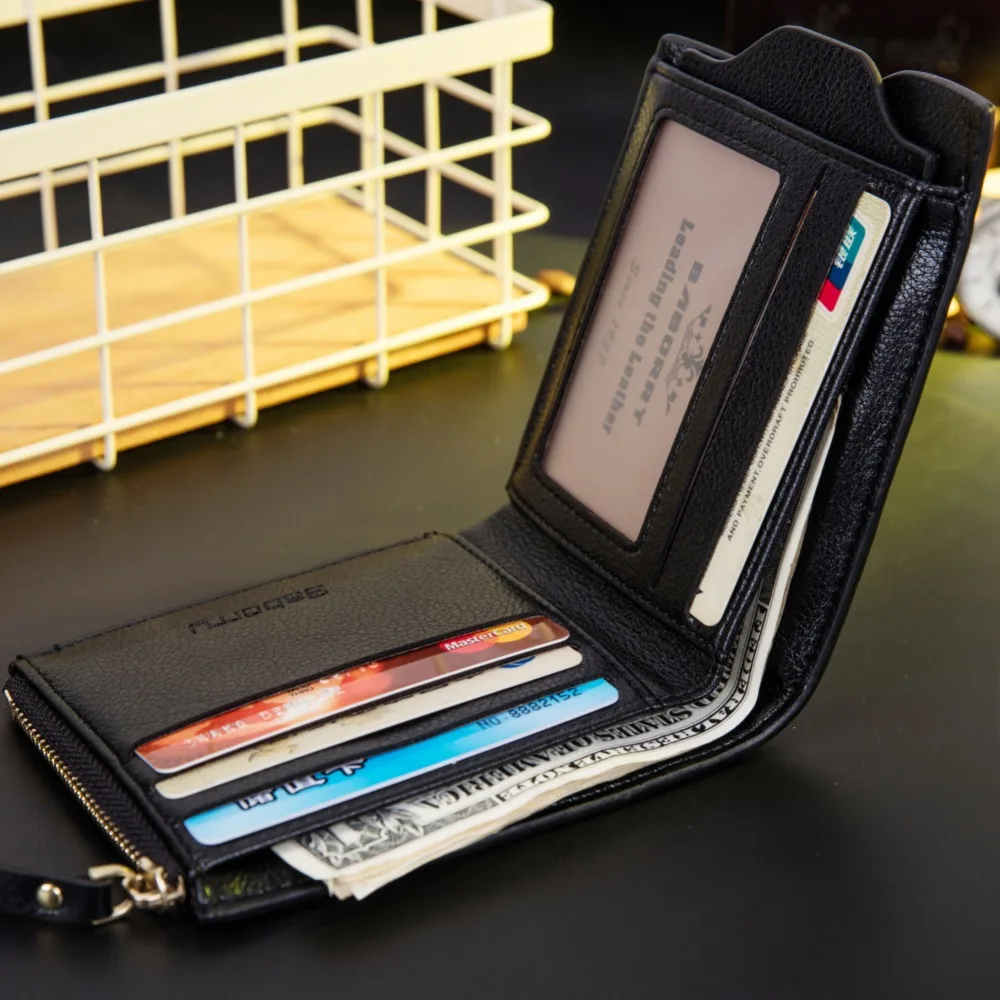 RFID سرقة حماية عملة حقيبة سستة الرجال محافظ العلامة التجارية الشهيرة Boborry رجل محفظة الذكور المال المحافظ محافظ ميو تصميم الرجال محفظة