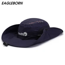 Водонепроницаемый UPF 50+ шляпа от солнца ведро лето для мужчин и женщин Рыбалка Boonie шляпа Защита от солнца УФ Длинные Большие широкие поля Боб Пешие прогулки на открытом воздухе