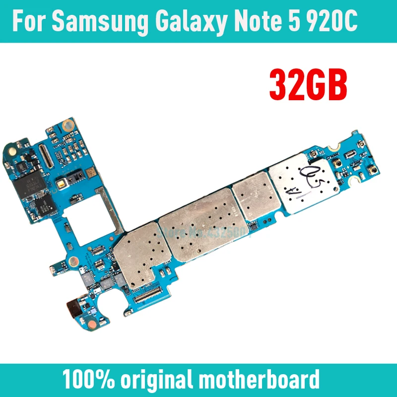 100% Оригинальный разблокированный для Samsung Galaxy Note 5 N920C материнская плата Android 32