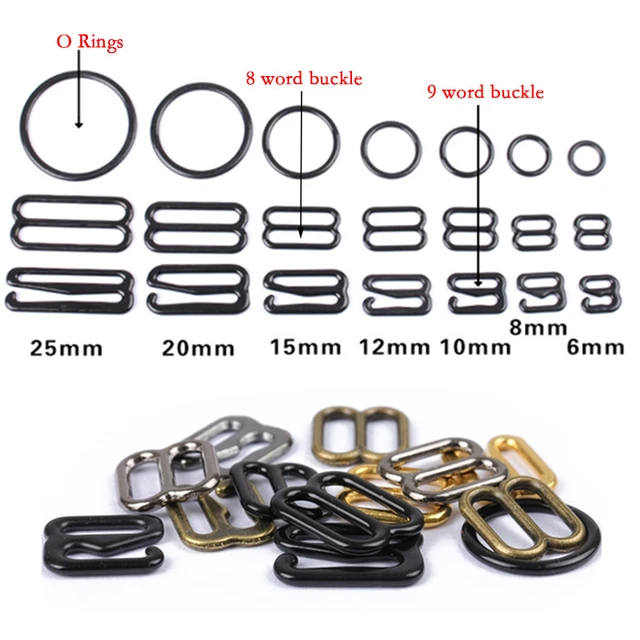 20pcs 6mm~25mm Metal/Plastic Bra Strap Adjustment Buckles Underwear sliders  Rings Clips For Lingerie Adjustment DIY Accessories - AliExpress