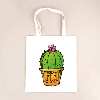 

High Quality Women Tote Handbag 3D Cactus Flower Printed Shopping Bag For School Girls Women Shoulder Bag Messenger Bag