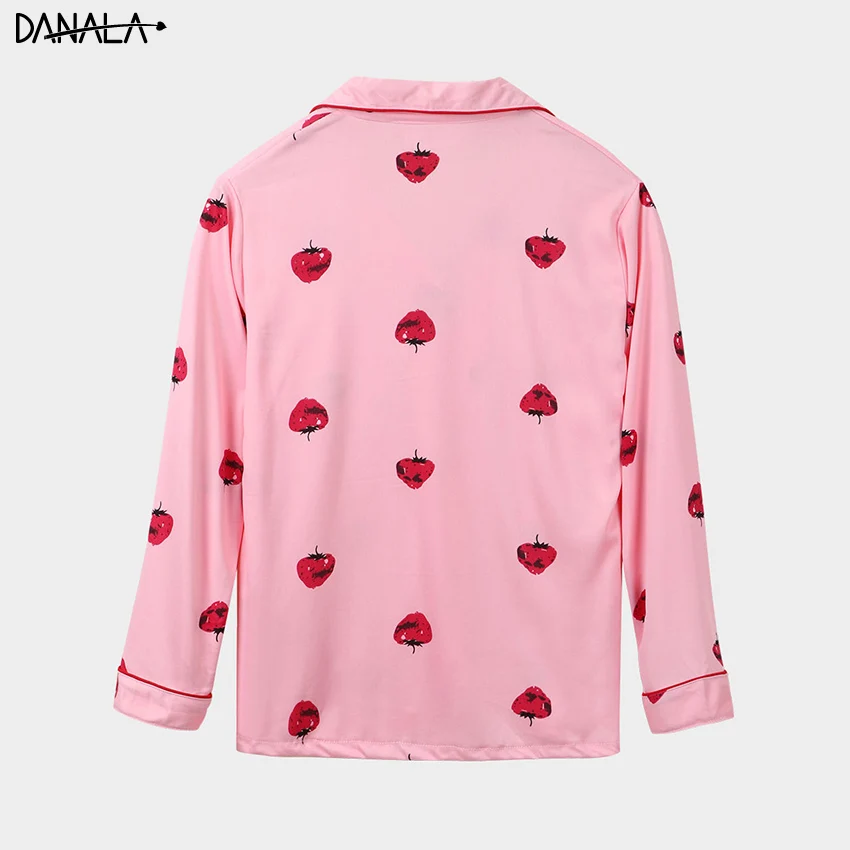 Женский пижамный комплект DANALA хлопковые Пижамные комплекты с длинным рукавом и