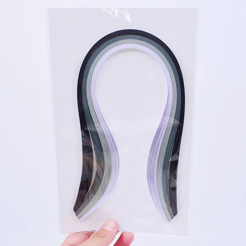 

Black White Gradient Handcraft 5mm Origami Paper Strips Quilling Paper DIY Home Decoration 39cm Long About 100PCs/Set