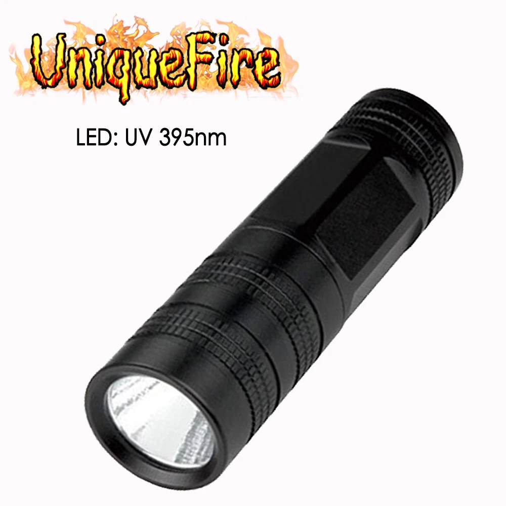 UniqueFire Портативный ультрафиолетовый фонарик длина волны 395nm-400nm фонарь для