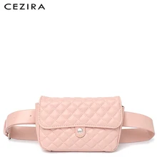 CEZIRA Модная брендовая Женская поясная сумка для телефона поясная сумка для девочек клетчатая веганская кожаная сумка с отгибом поясная сумка на талию Сумки для телефона