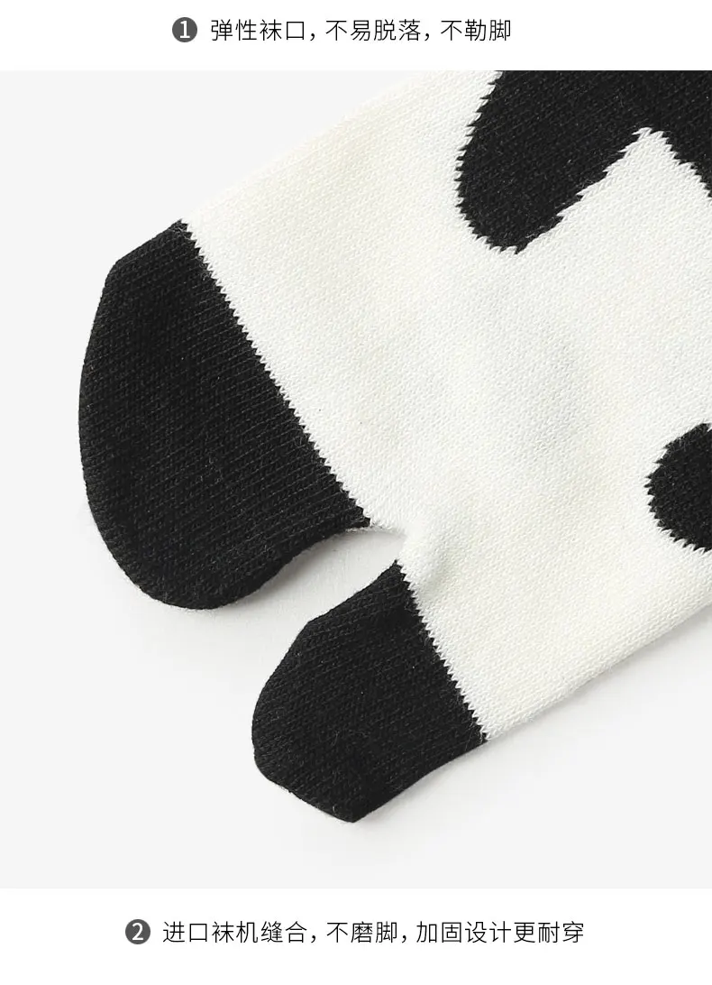 Две носки женские черно-белые Таби Носки с пандой от 20 до 30 см, милые и милые тонкие носки cloven ins