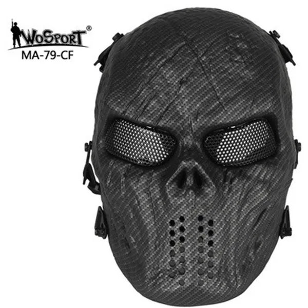 WoSporT Хэллоуин косплей Череп маски для лица камуфляж военный Пейнтбол страйкбол шлемы череп тактическая полная лицевая защитная маска - Цвет: MA-79-CF