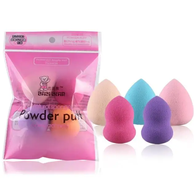  5PCS Pro Flawless Makeup Blender Foundation Puff Multi Shape Sponges 2016 New Arrival Women Make Up Tools 