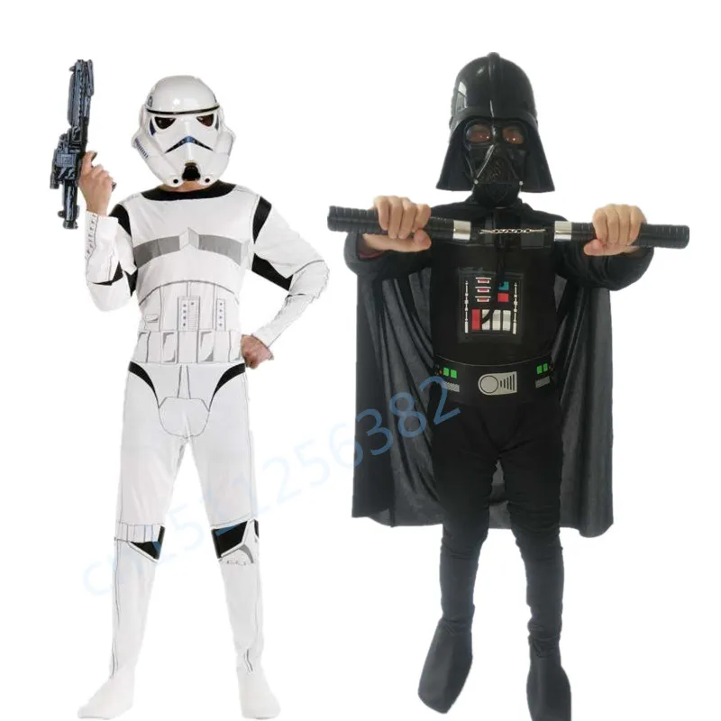 

Hot Movie Cosplay Costume for Boys The Force Awakens Storm Troopers Darth Vader Halloween Costume for Kids party Dress