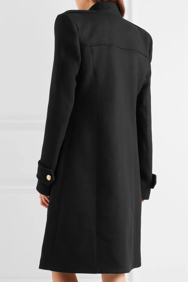 Manteau femme UK Весна Зима Женское модное простое черное шерстяное пальто Женская Длинная Верхняя одежда с двойной грудью abrigos mujer