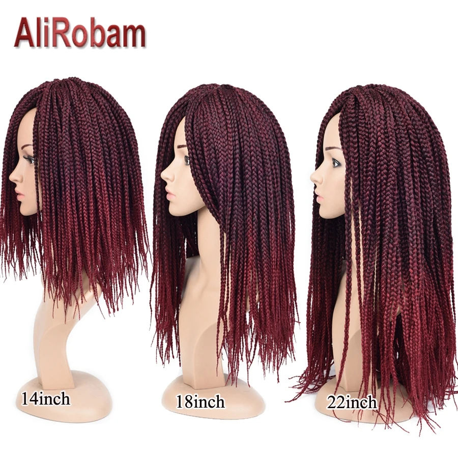Alirobam, на крючках, косички, 3X коробка сплетенные волосы для наращивания 14/18/22 дюймов 22 волосы Virgin Hair(пакет низкотемпературное волокно синтетические крючком волос