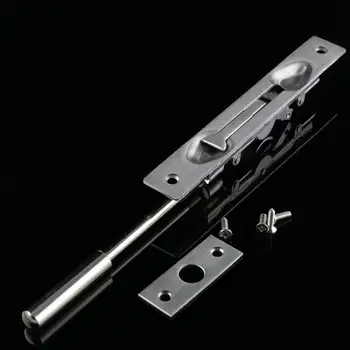

304 Stainless Steel Security Door Guard Lever Action Flush Bolt Latch Slide Bolt Lock Satin Nickel Brushed