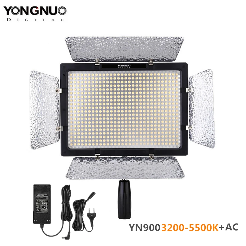 Yongnuo YN900 3200-5500K двухцветный пульт дистанционного управления CRI95+ 54 Вт 7200LM 900 светодиодный видео светильник Панель+ адаптер питания