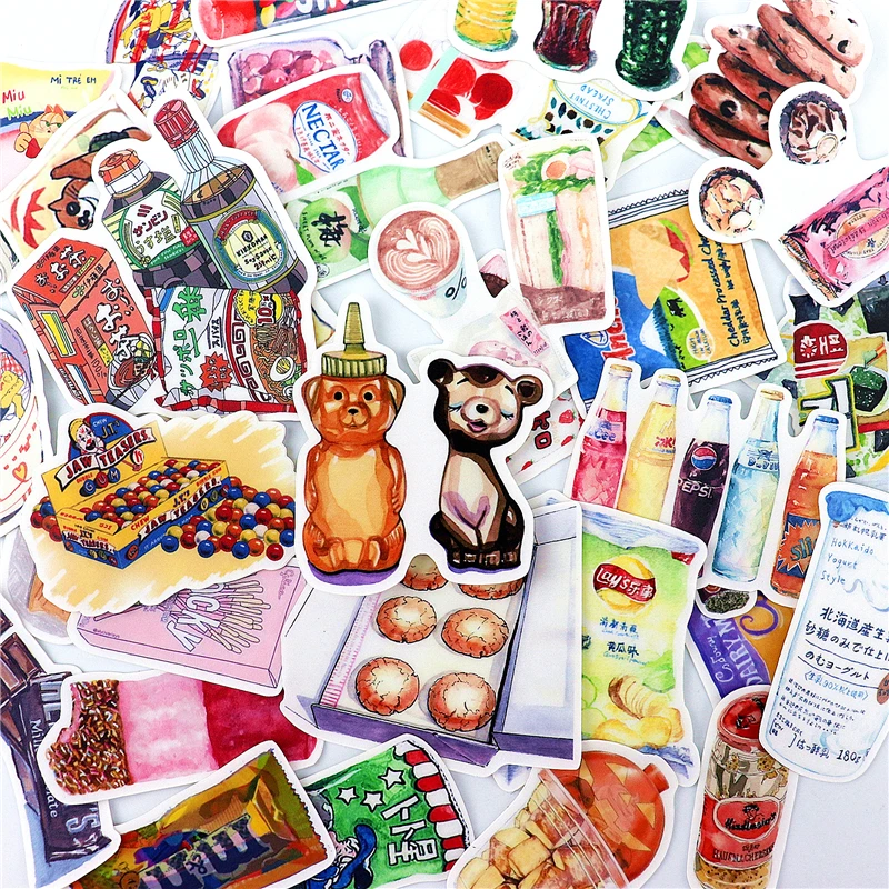 

33pcs cute DIY food stickers creative stickers Car Case Waterproof Laptop Bicycle kids toys Backpack waterproof Sticker