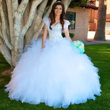 Расшитое бисером в честь пятнадцатилетия платья 15 лет бальное платье с куртки Теплый жилет для девочек, 16 дебютантка пышные платья с открытыми плечами, Vestidos de 15 anos