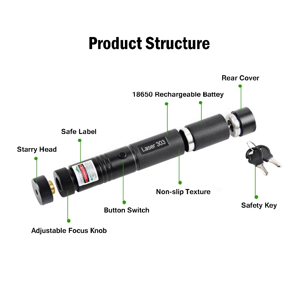 XpertMatic العسكرية 532nm 5 mw 303 الأخضر الأخضر قلم ليزر مؤشر الليزر حرق شعاع حرق مباراة مع 18650 بطارية وشاحن XpertMatic العسكرية 532nm 5 mw 303 الأخضر الأخضر قلم ليزر مؤشر الليزر حرق شعاع حرق مباراة مع 18650 بطارية وشاحن