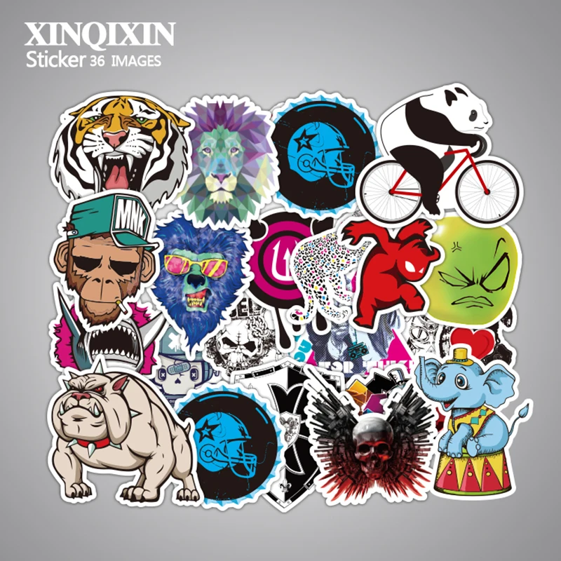 Mixed 50 PCS Cute Animal Sticker Luggage Skateboard Doodle Vinyl Decals Car Styling Laptop Bike Toy