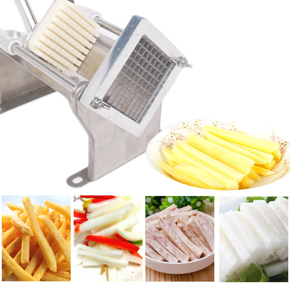  Stainless Steel French Fries Cutter Potato Chip Slicers Manual Vegetable Fruit Cutter With 3 Blades - 32965126545