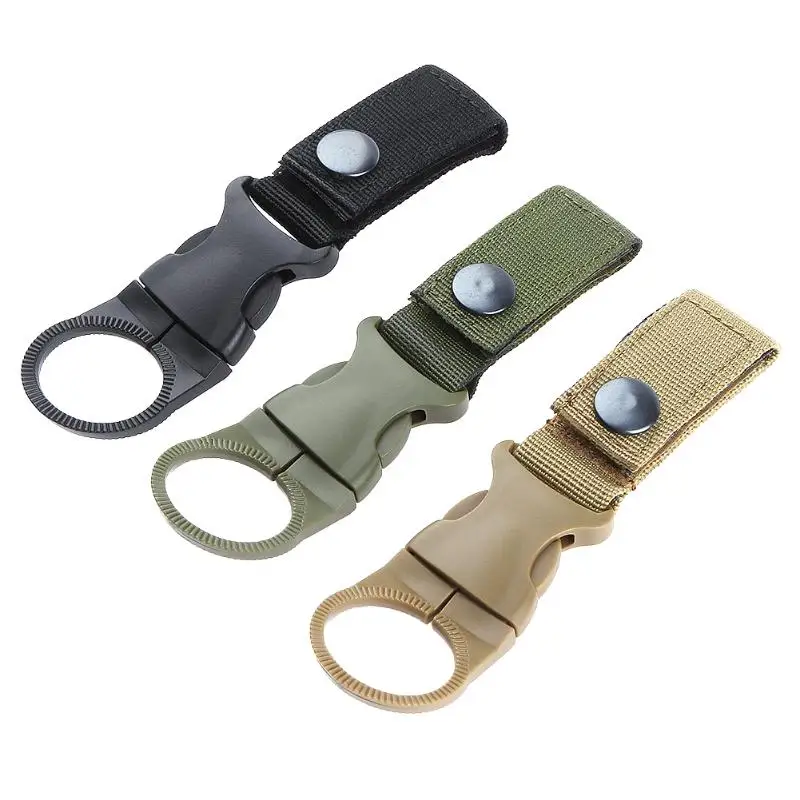 

3pcs/set Nylon Webbing Buckle Hook Water Bottle Holder Clip Climb Carabiner Belt Backpack Bottle Hanger Camp EDC Outdoor Tools
