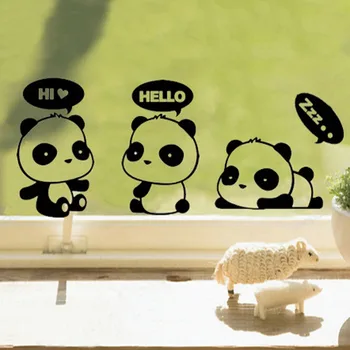 

3PCS Panda DIY Switch Sticker Wall Quote Wall Stickers Vinyl Mural Decor Cartoon Decals
