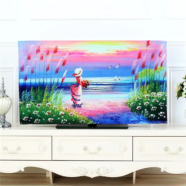 Tv Covers 32 65 Inch Cute Print Dust Proof Lace Tv Cover